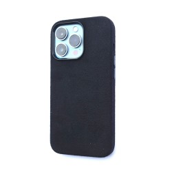 Dual Alcantara iPhone 13 mini Hülle / Hard Case  Schwarz
