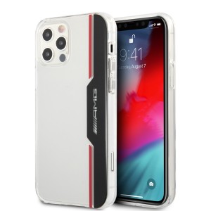AMG iPhone 12 / 12 Pro Hülle Case Cover Electroplated Black & Red Transparent