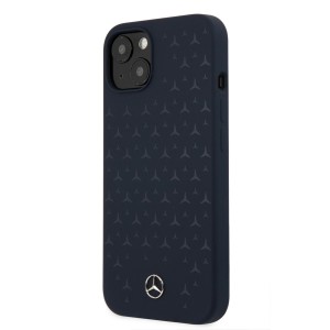 Mercedes iPhone 13 Case Cover Silicone Stars Pattern Blue