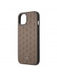 Mercedes iPhone 13 Case Cover Stars & Lines Real Leather Brown
