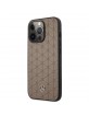 Mercedes iPhone 13 Pro Case Cover Stars & Lines Real Leather Brown