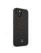 Mercedes iPhone 13 Case Cover Perforated Genuine Leather Black