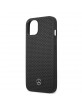 Mercedes iPhone 13 Case Cover Perforated Genuine Leather Black