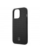 Mercedes iPhone 13 Pro Case Cover Perforated Real Leather Black