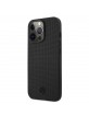 Mercedes iPhone 13 Pro Case Cover Meshed Black Genuine Leather