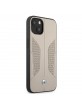 BMW iPhone 13 Case Cover Perforated Sides Beige Genuine Leather