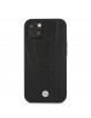 BMW iPhone 13 mini Case Cover Perforated Debossed Black Genuine Leather