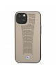 BMW iPhone 13 Case Cover Perforated Debossed Beige Genuine Leather