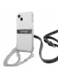 Guess iPhone 13 mini Case Cover Transparent 4G Gray Stripe Crossbody