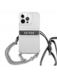 Guess iPhone 13 Pro Hülle Case Cover Transparent 4G Grey Stripe Crossbody