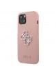 Guess iPhone 13 Case Cover Hülle Saffiano 4G Metal Logo Rosa