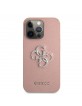 Guess iPhone 13 Pro Case Cover Hülle Saffiano 4G Metal Logo Rosa