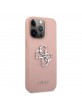 Guess iPhone 13 Pro Case Cover Saffiano 4G Metal Logo Pink