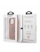 Guess iPhone 13 Pro Case Cover Saffiano 4G Metal Logo Pink