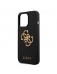 GUESS iPhone 13 Pro Case Silicone Cover Big 4G Logo Black