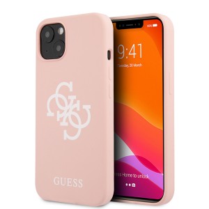 GUESS iPhone 13 mini Case Silicone Cover Big 4G Logo Pink