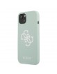 GUESS iPhone 13 mini Case Silicone Cover Big 4G Logo mint green