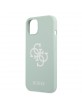 GUESS iPhone 13 mini Case Silicone Cover Big 4G Logo mint green