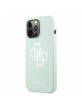 GUESS iPhone 13 Pro Case Silicone Cover Big 4G Logo mint green