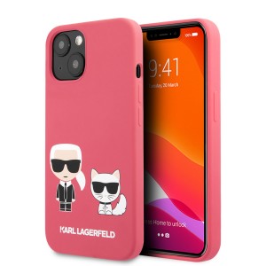 Karl Lagerfeld iPhone 13 mini Hülle Case Cover Silikon Fushia