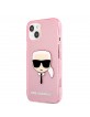 Karl Lagerfeld iPhone 13 mini Case Cover Karl`s Head glitter Pink
