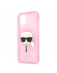 Karl Lagerfeld iPhone 13 mini Case Cover Hülle Karl`s Head Glitter Rosa