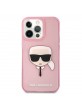 Karl Lagerfeld iPhone 13 Pro Case Cover Karl`s Head glitter Pink