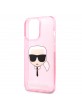 Karl Lagerfeld iPhone 13 Pro Case Cover Hülle Karl`s Head Glitter Rosa