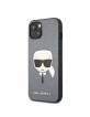 Karl Lagerfeld iPhone 13 mini cover case Saffiano Karl`s Head silver