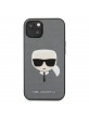 Karl Lagerfeld iPhone 13 mini cover case Saffiano Karl`s Head silver