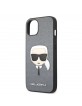 Karl Lagerfeld iPhone 13 Case Saffiano Karl`s Head Silver