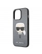 Karl Lagerfeld iPhone 13 Pro Cover Case Saffiano Karl`s Head Silver