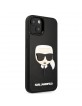 Karl Lagerfeld iPhone 13 mini Hülle Case 3D Rubber Karls Head Schwarz