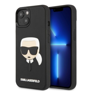 Karl Lagerfeld iPhone 13 Case Cover 3D Rubber Karls Head Black