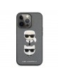 Karl Lagerfeld iPhone 13 Pro Max Hülle Case Saffiano Karl / Choupette Silber