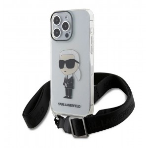 Karl Lagerfeld iPhone 15 Hülle Case Ikonik CROSSBODY Transparent