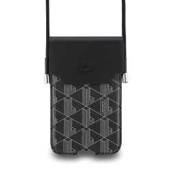 Lacoste Phone Pocket XL Blend Monogram Metal Logo Black