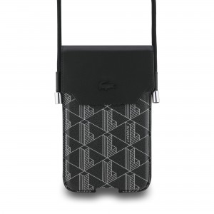 Lacoste Phone Pocket XL Blend Monogram Metal Logo Black