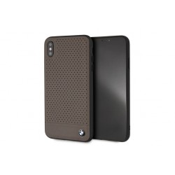 BMW Perforated Genuine Leather / TPU / PC Case iPhone XR Brown