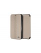 BMW Perforated Echtleder Tasche / Book Cover für iPhone XS Max Taupe