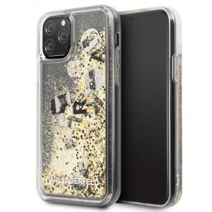 Karl Lagerfeld Floating Charms Hülle Glitter iPhone 11 Pro Gold KLHCN58ROGO