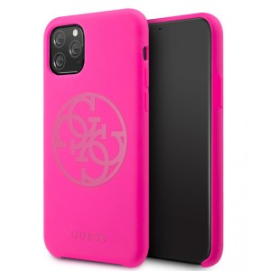 Guess 4G Silicon Collection Print Logo Case iPhone 11 Pro Max Pink
