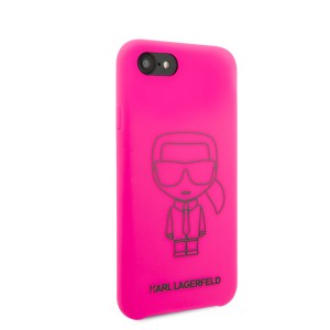 Karl Lagerfeld iPhone SE 2020 / 8 / 7 Silicon Iconic Hülle Innenfutter Pink