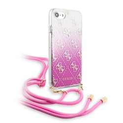 Guess iPhone SE 2020 / 8 / 7 4G ELECTROPLATED GRADIENT case shoulder strap pink