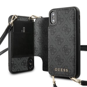 Guess 4G Crossbody Cardslot Case iPhone X / Xs Shoulder Strap Gray GUHCPXCB4GG