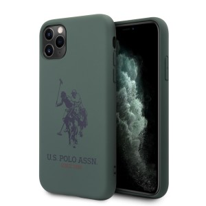 US Polo iPhone 11 Pro Hülle Logo Silikon Innenfutter Grün