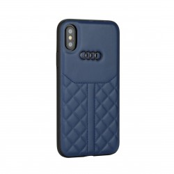 AUDI iPhone Xs Max Q8 Kollektion Hülle Case Cover Echtes Leder Blau