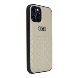Audi iPhone 12 Mini Case / Cover Q8 Series Genuine Leather Beige