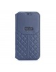 Audi iPhone 12 Mini Ledertasche Book Case Q8 Serie Echtes Leder Blau