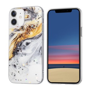 iPhone 12 Mini Case Hülle Cover Gradient Glitter Print Mix Gold